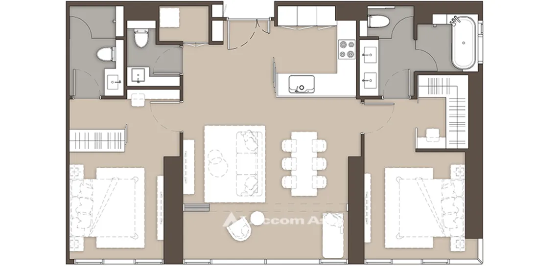 unit 2 Bedrooms  Condominium For Sale in Sukhumvit, Bangkok  near BTS Ekkamai (AA31324)