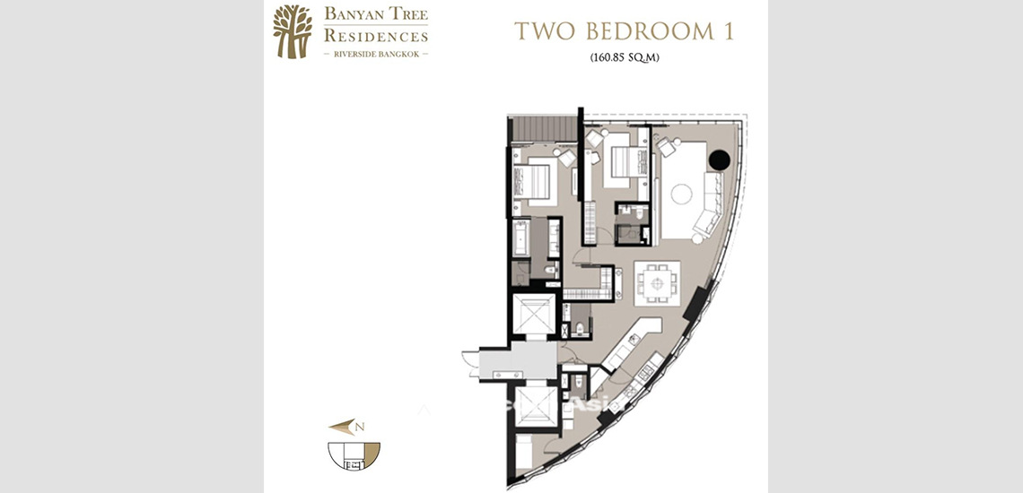 28  2 br Condominium For Sale in Charoen Nakhon ,Bangkok BTS Krung Thon Buri at Banyan Tree Residences Riverside AA31920