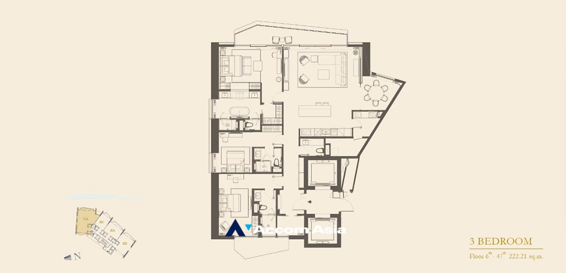 8  3 br Condominium For Sale in Charoen Nakhon ,Bangkok BTS Krung Thon Buri at The Residences at Mandarin Oriental AA33871