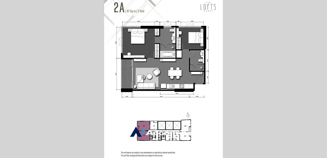 9  2 br Condominium for rent and sale in Sukhumvit ,Bangkok MRT Phetchaburi at The Lofts Asoke AA34455