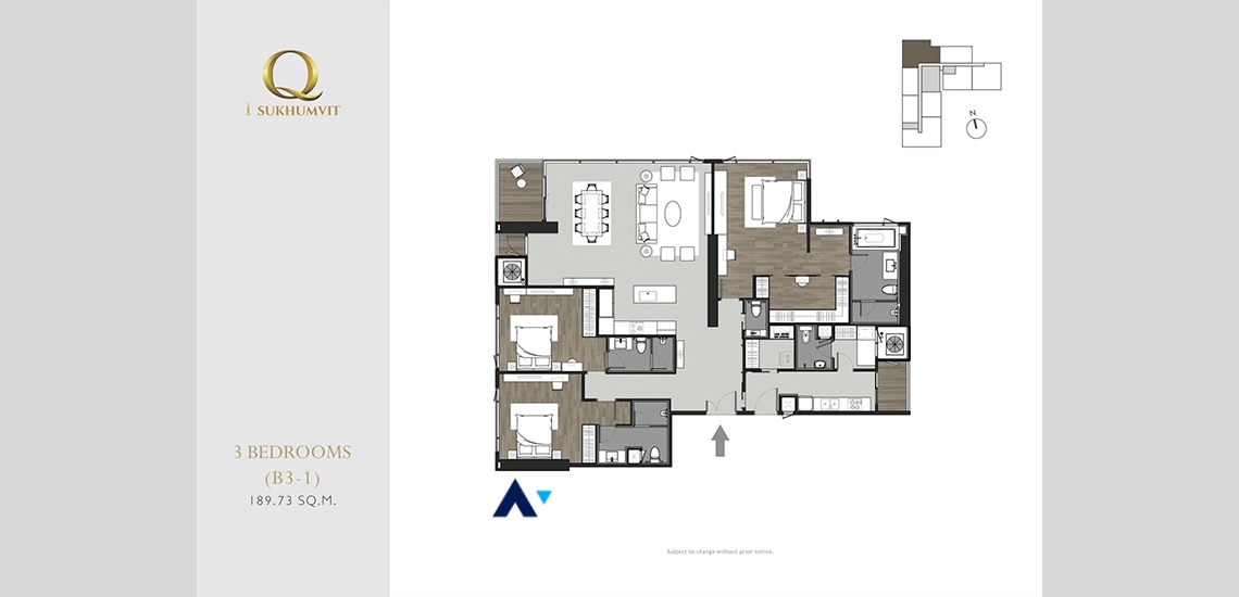 34  3 br Condominium For Sale in Sukhumvit ,Bangkok BTS Nana at Q1 Sukhumvit AA34976