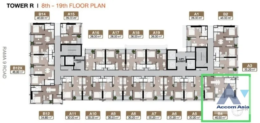 unitCorner Unit, Fully Furnished |  2 Bedrooms  Condominium For Sale in Ratchadaphisek, Bangkok  (AA38814)